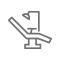 Animated dental exam chair icon highlighted gray