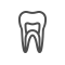 Animated tooth with layers icon higlighted gray