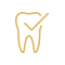 Animated tooth with checkmark icon