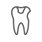 Animated tooth with filling icon highlighted gray