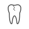Animated tooth with crack icon highlighted gray